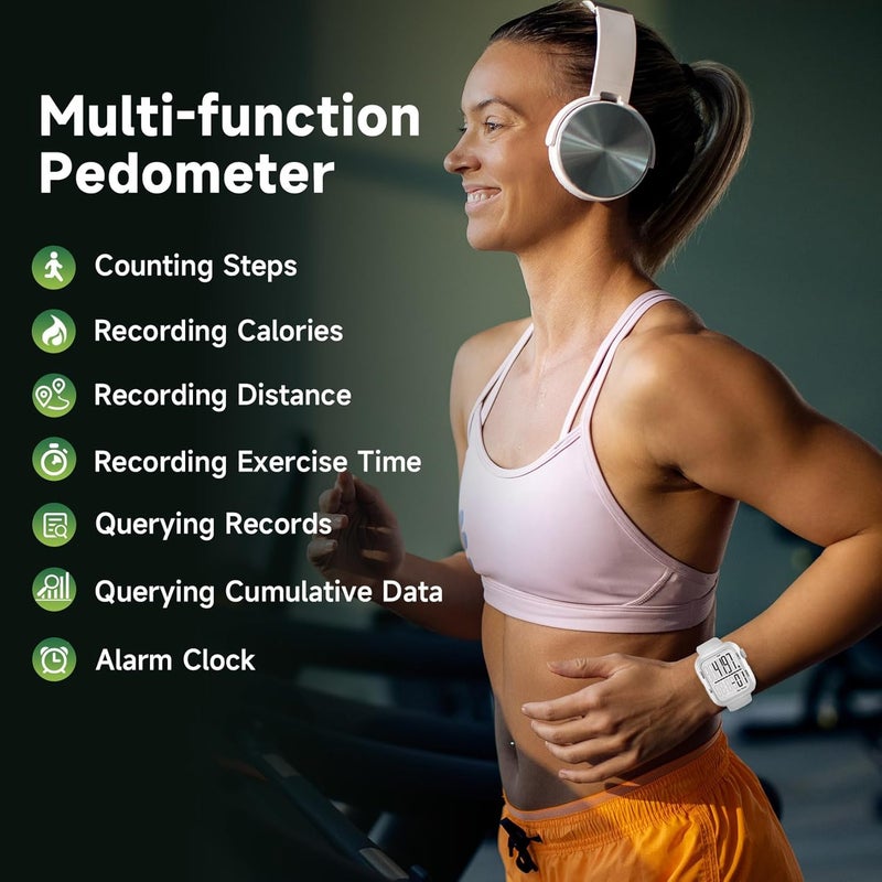 CHAMPOWER Pedometer Watch, Multi-Function Pedometer for Walking Steps and Miles, 3D Super Accurate Step Counter, Track Steps for Men Women Seniors - Image 2